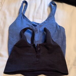 Aerie Blue Lace Detail Top